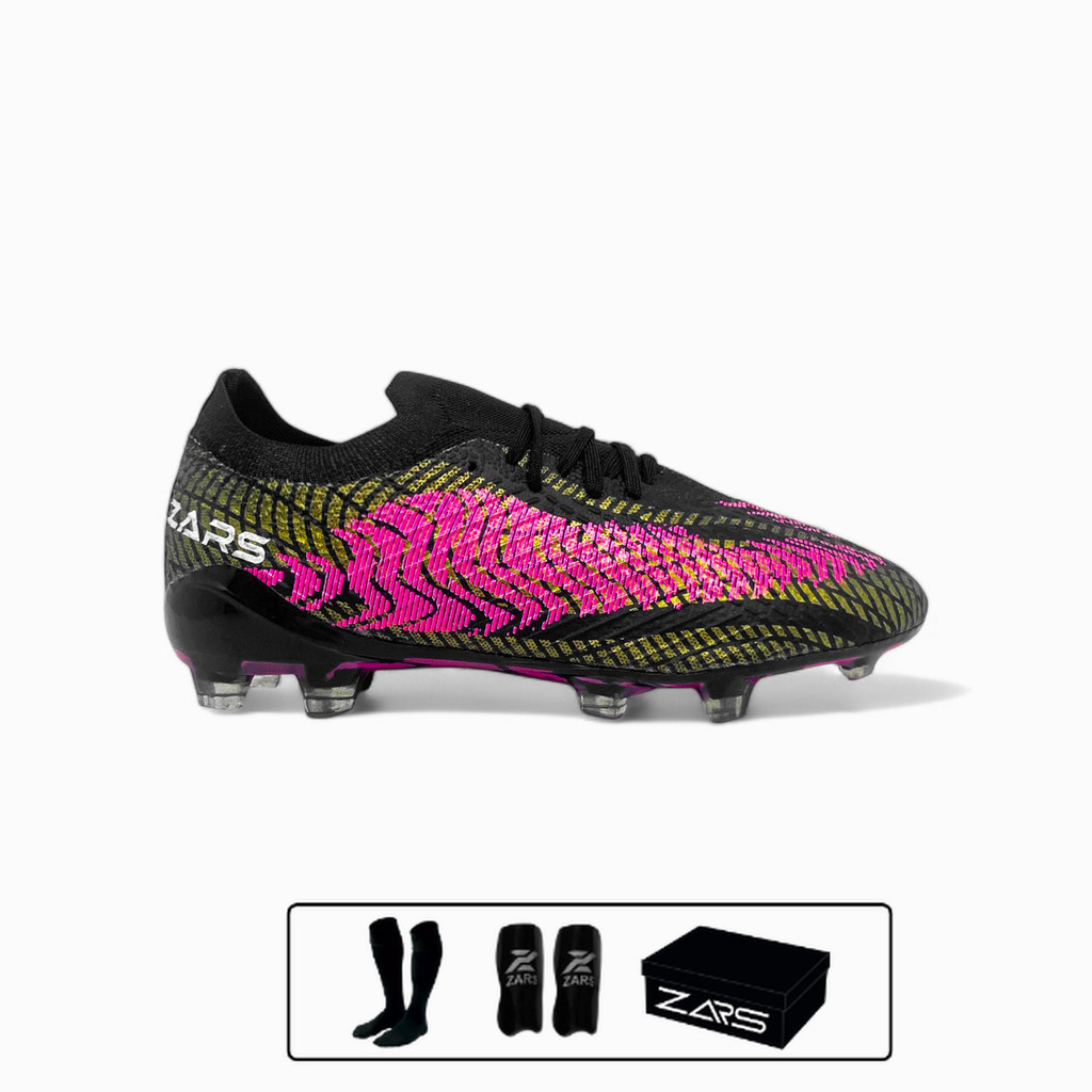 Zars - Sepatu Sepakbola Nova Devianz Black Gold Magenta FG