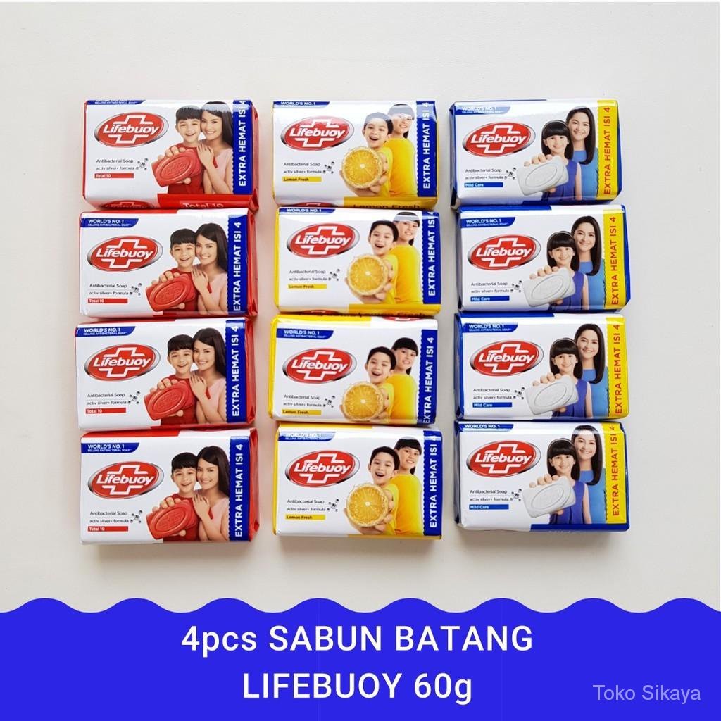 

Sabun Mandi Lifebuoy Isi 4 x 60g | Isi 4 Batang