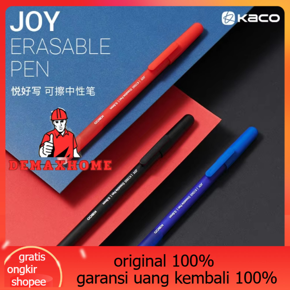 

Kaco JOY Gel Erasable Pen Pena Pulpen Bolpoin Tinta Hitam 0.5mm 1 PCS - K1060