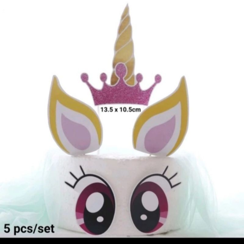 Topper Unicorn,Tanduk Unicorn,Hiasan kue unicorn Mainan unicorn