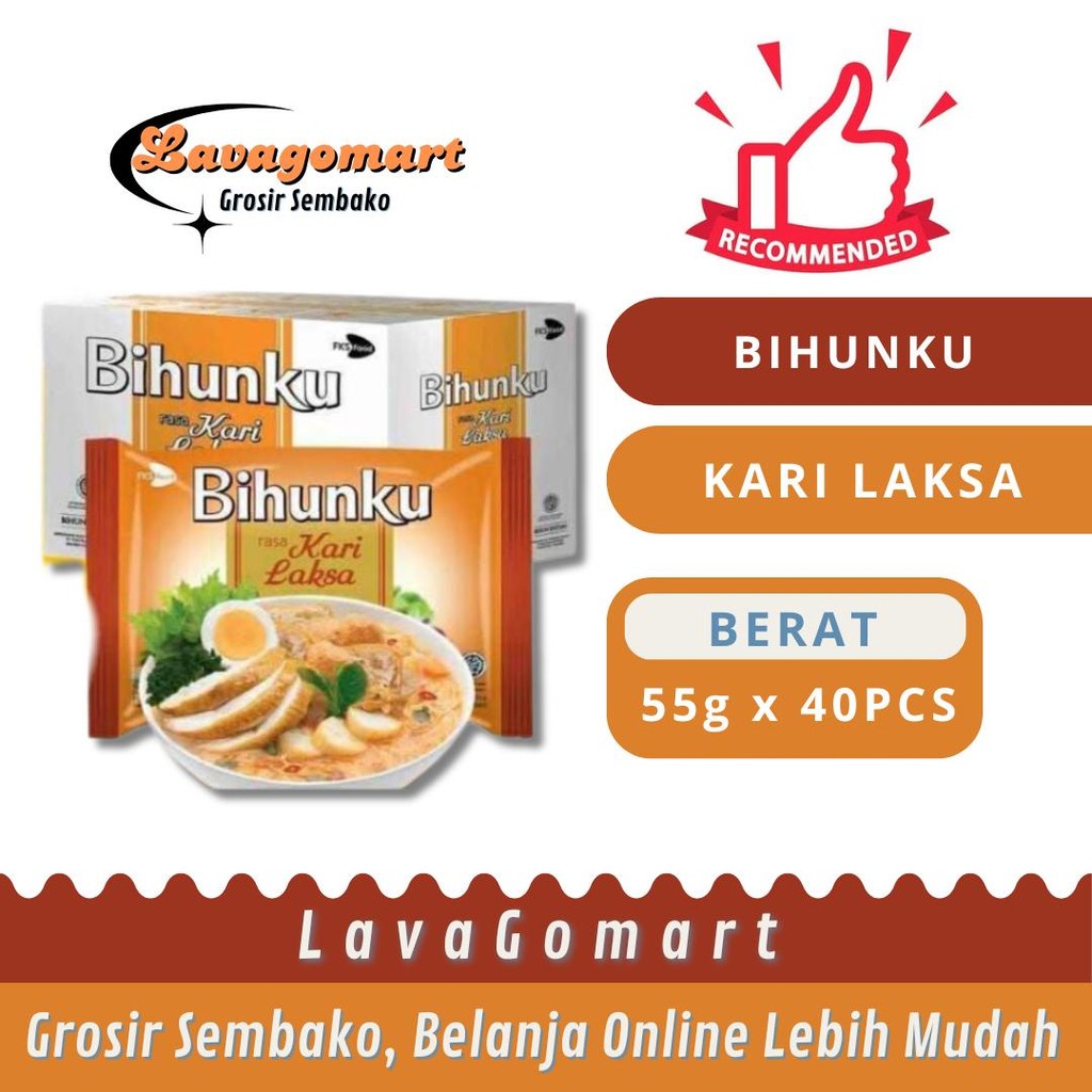 

BIHUNKU BIHUN INSTAN KARI LAKSA 55g - 1 DUS - LAVAGOMART - BANDUNG
