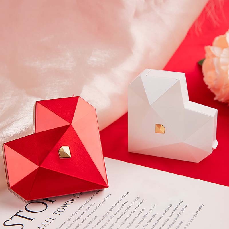 Kotak Perhiasan Kalung & Cincin Bentuk Hati Box | Kotak Love / Kotak Cincin Perhiasan / Kotak Penyim