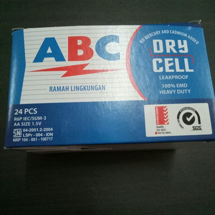 Batu Baterai AA ABC Biru