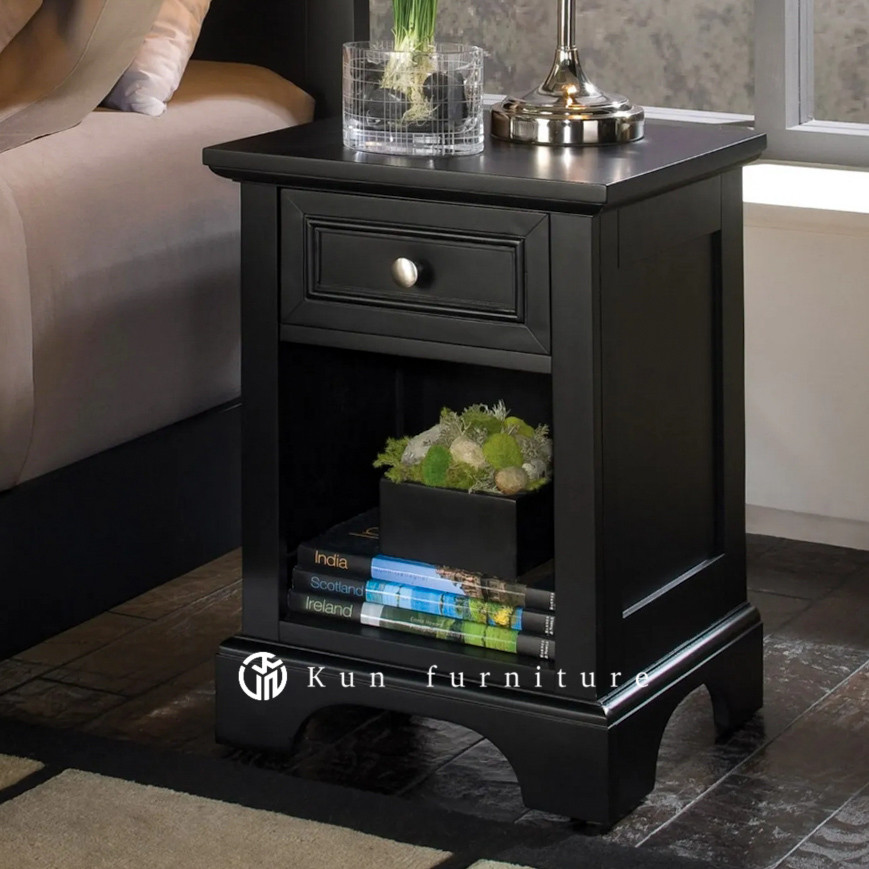 nakas minimalis jati, nakas jati hitam doff | Kun furniture