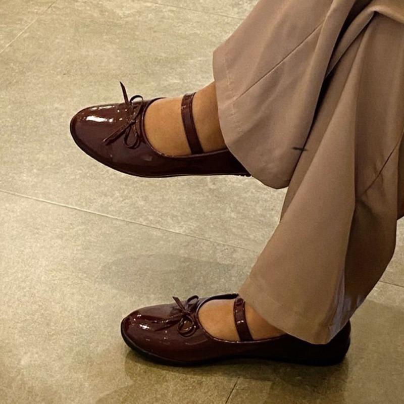 New Joane Flat Shoes Sepatu Wanita Sepatu Hitam Wanita Balet Women Shoes Kerja Perempuan Karet Black