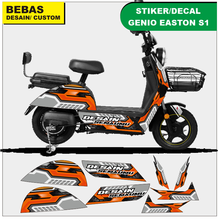 STIKER Sepeda Listrik DECAL STRIPING SETIKER Merek Genio Easton S1 Selis Uwinfly Pacific United Viar