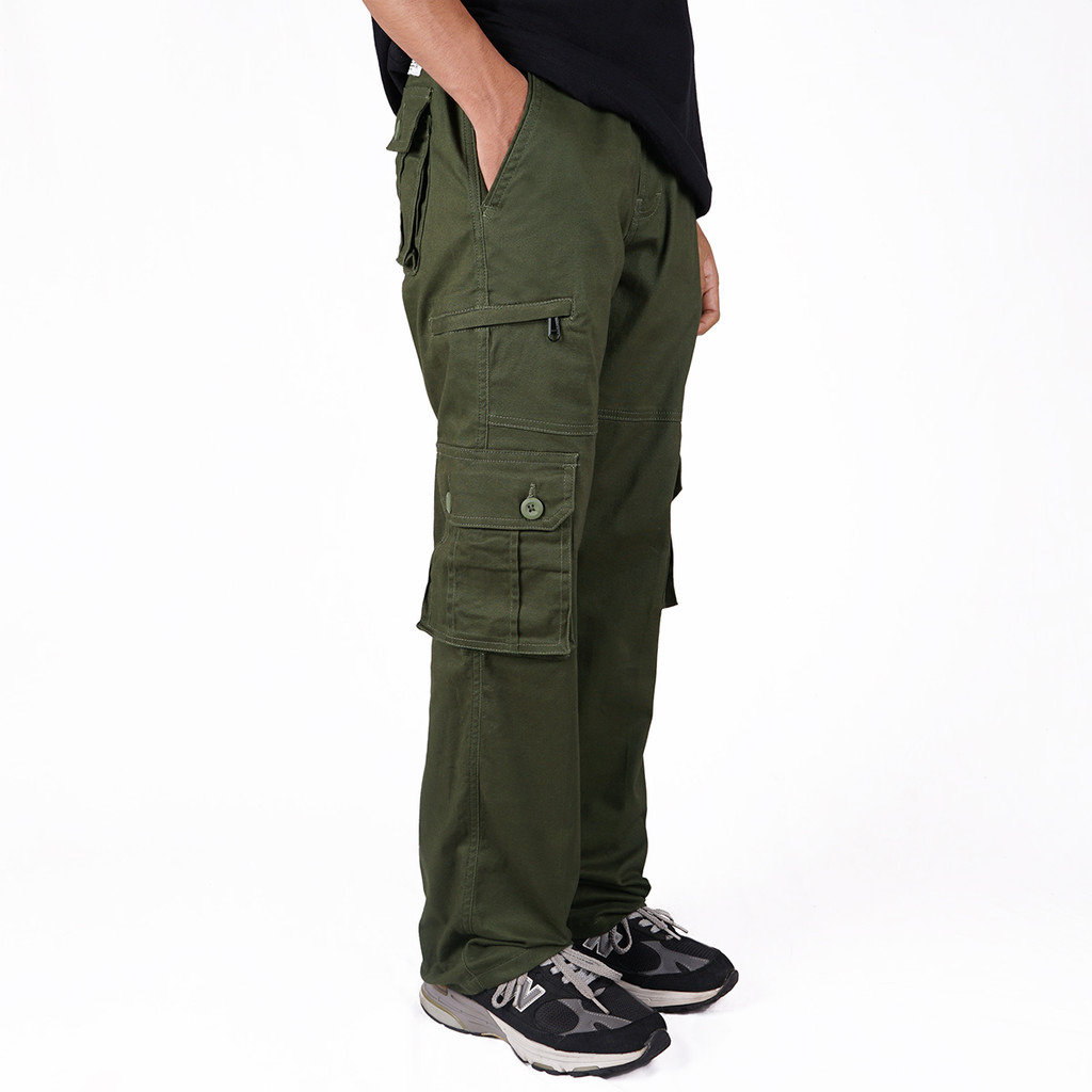 NVSR Long Cargo Stretch Zipper Pants Green | Celana Cargo Stretch Hijau