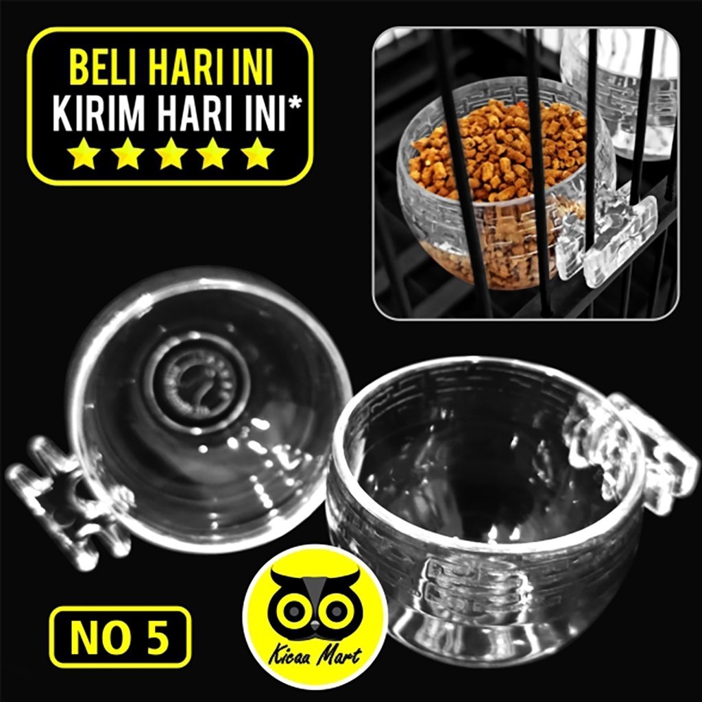 KICAU MART Cepuk Bulat No 5 Mini Emboss Batik Cepuk Wadah Pakan Minum Burung Murai Batu Kacer Jalak 