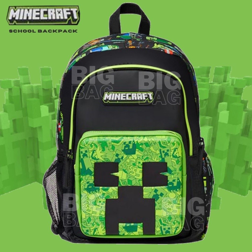 PROMO RTM - Tas Minecraft Backpack Hardcase - Tas Ransel Sekolah Anak - Ransel Minecraft