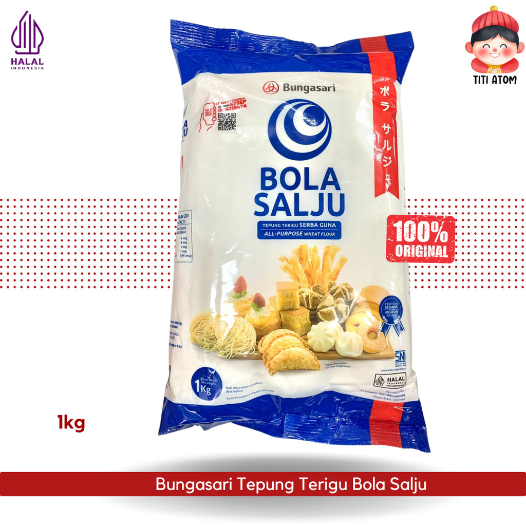 

Bungasari Tepung Terigu Serba Guna Wheat Flour Bola Salju 1kg