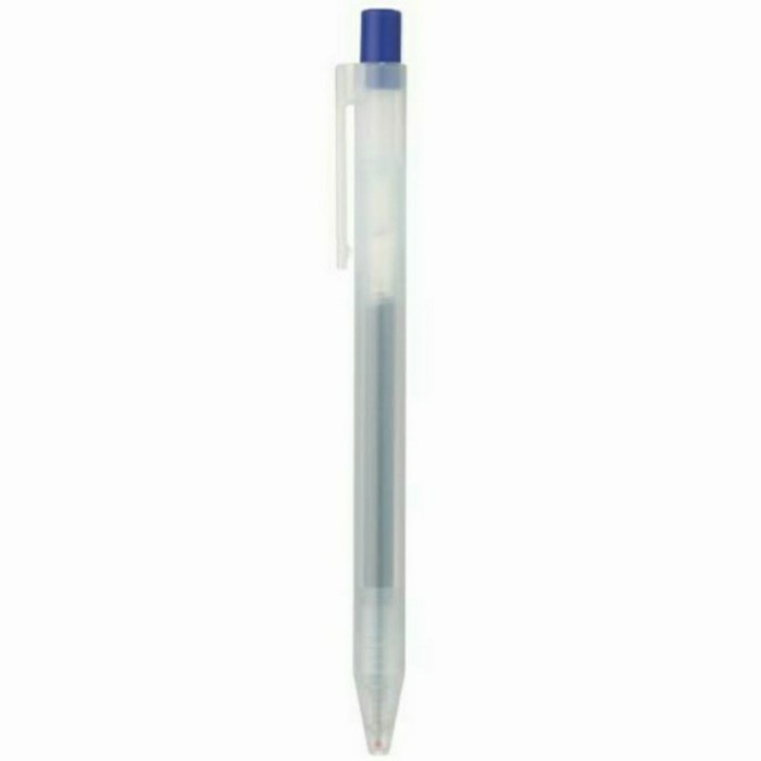 

BEST[PROMO] MUJI - Smooth Gel Ink Ballpoint Pen Knock 0.5mm || Pulpen - Blue