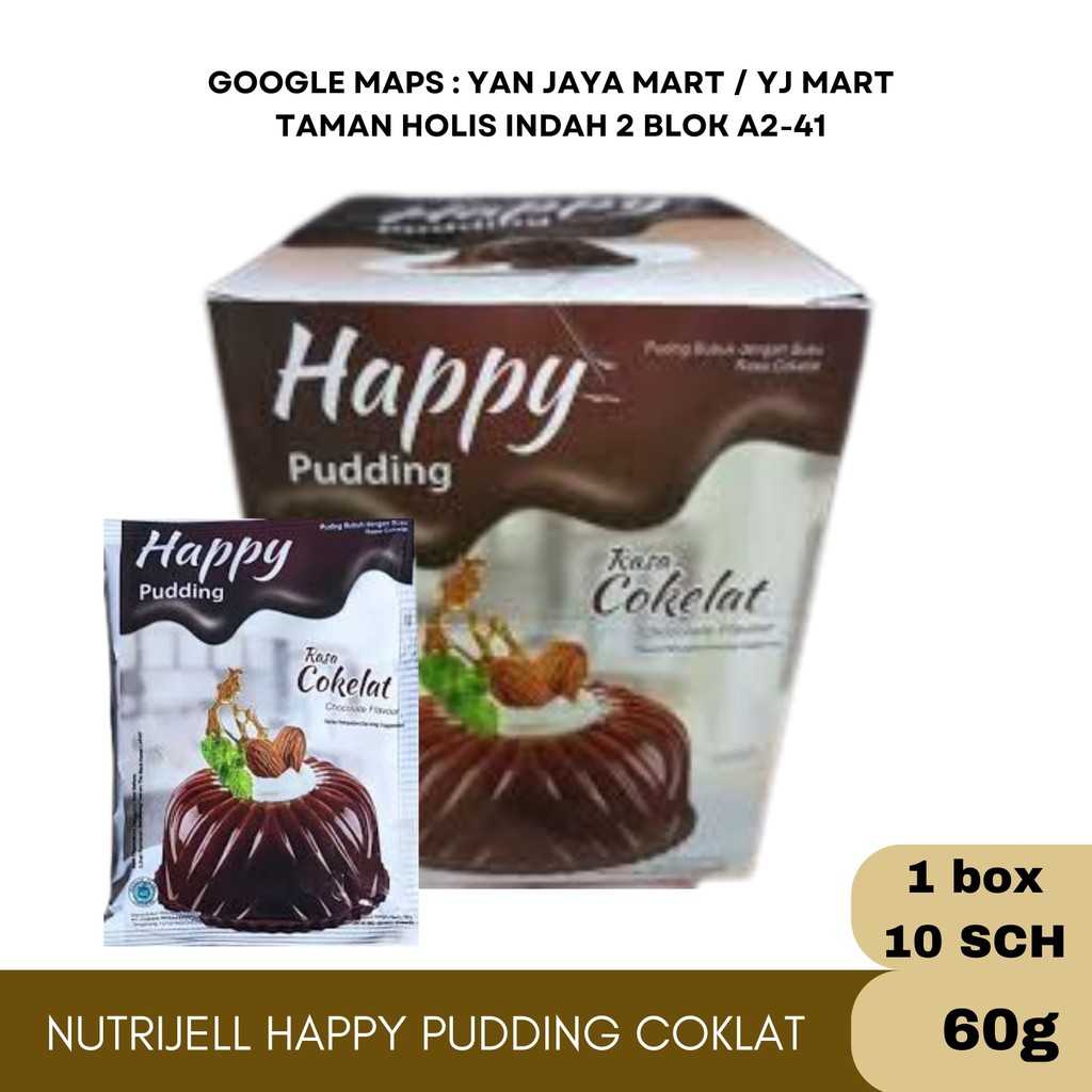 

Nutrijell Happy Pudding Rasa Cokelat / Stroberi / Vanila / Taro 60g 1 BOX/10 SCH