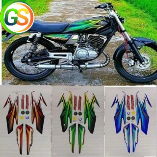 STIKER STRIPING ORI YAMAHA RX KING 2005 BIRU FULLSET EMBLEM STIKER RX KING BIRU 2005