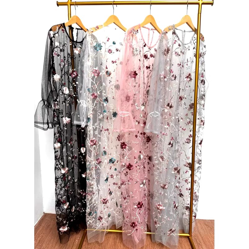 Dress Brukat Tille Dress Lebaran Tile Gardenia Outer Tille