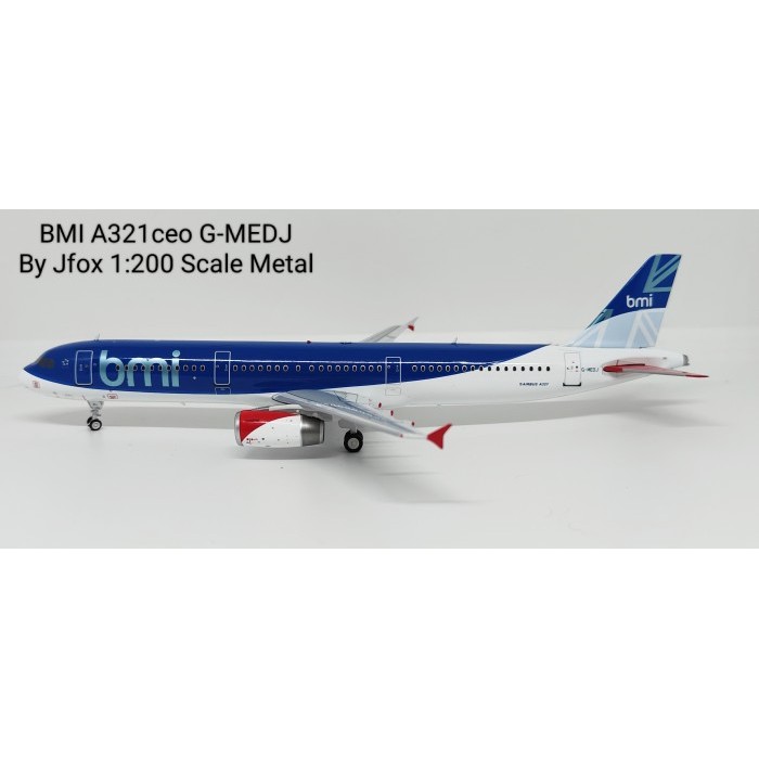 Miniatur Pesawat Terbang BMI A321ceo G-MDEJ  Jfox 1:200  Metal Diecast Aircraft