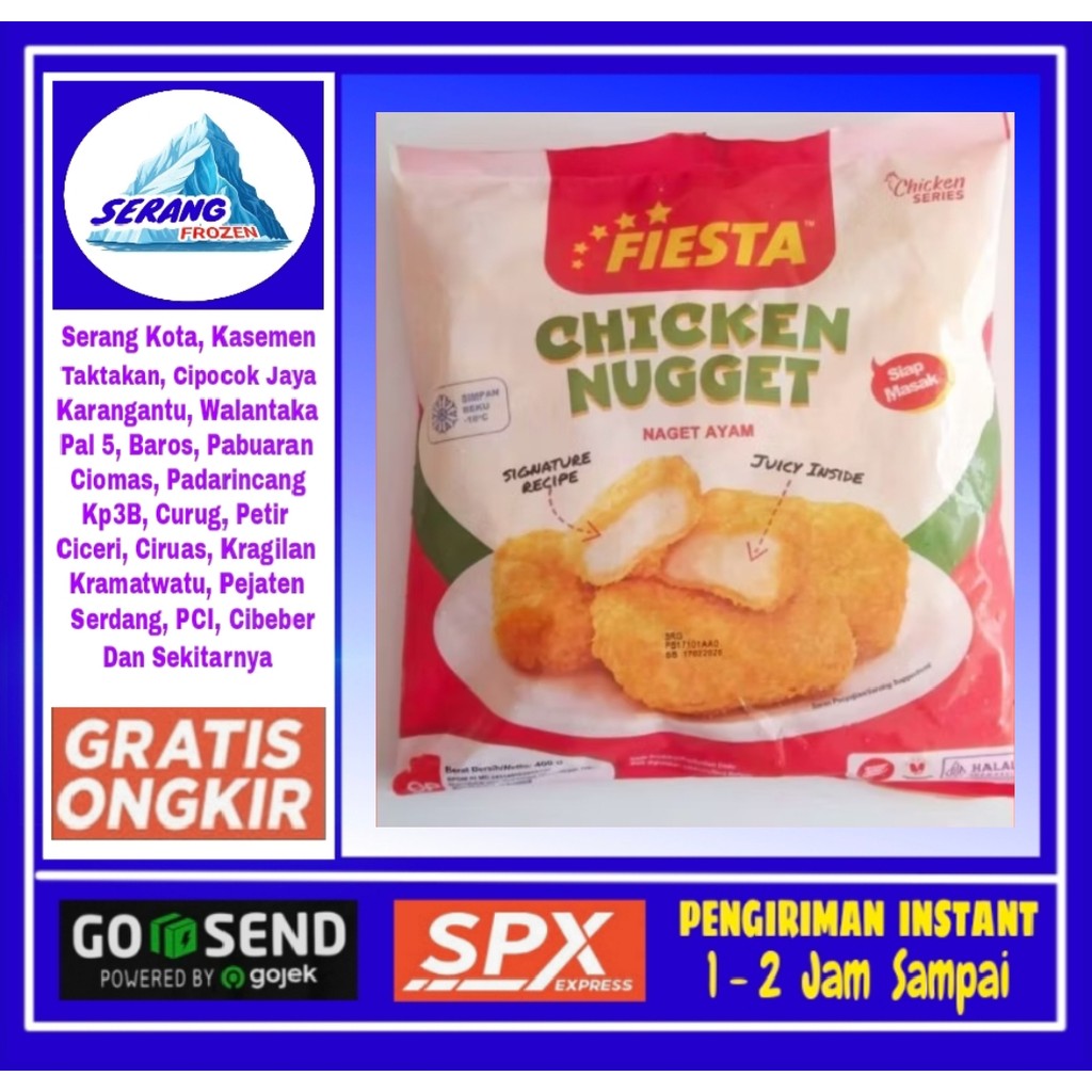 

Nugget Fiesta 400g,Nugget Ayam,Naget Ayam, Serang Frozen