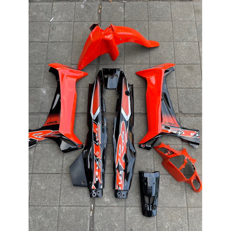 BODY SET COVER BODY FULL SET YAMAHA FIZ R FULL CLUTH HITAM ORANGE BISA COD