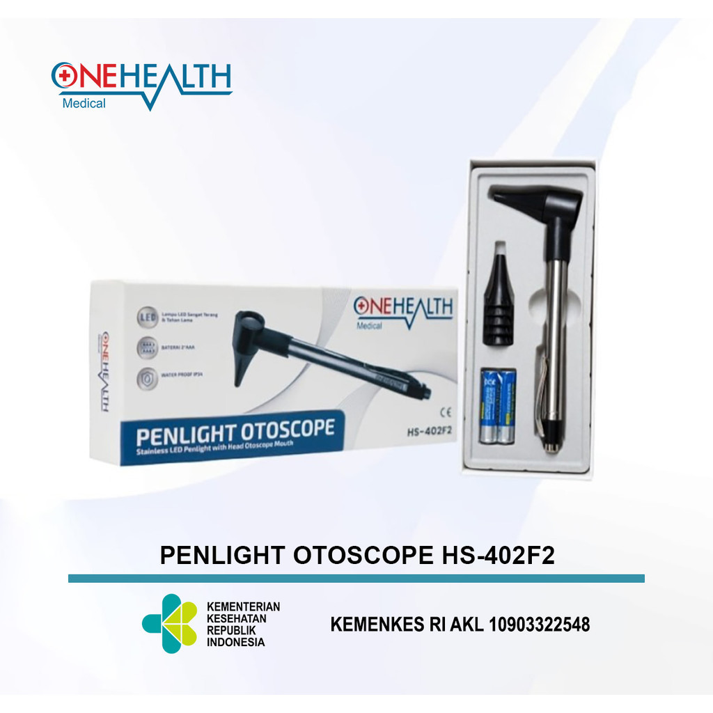 Onehealth Penlight Otoscope HS-402F2 Pen Lampu Otoskop