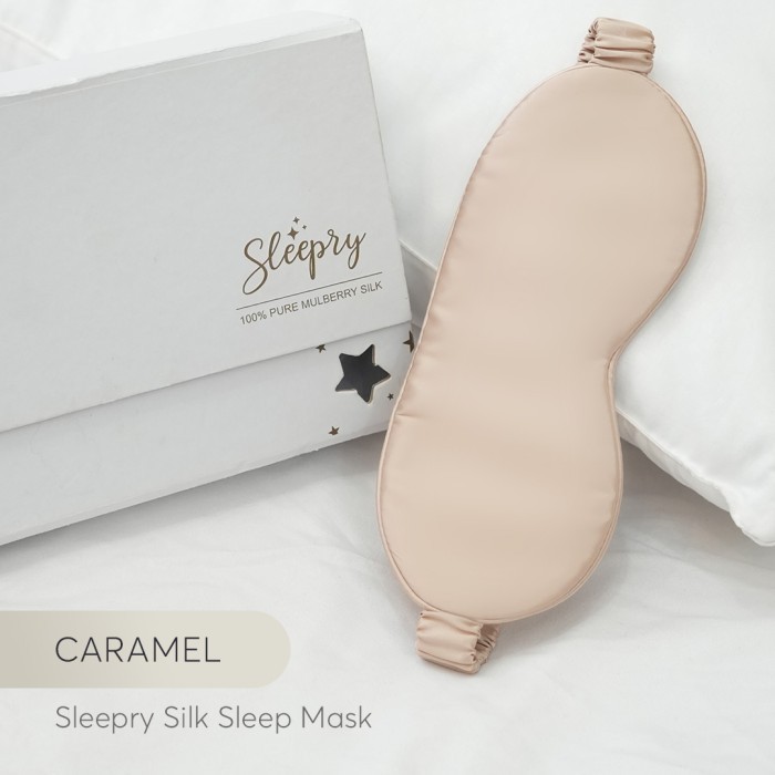SLEEPRY SLEEP MASK / Penutup Mata 100% Mulberry Silk - Caramel