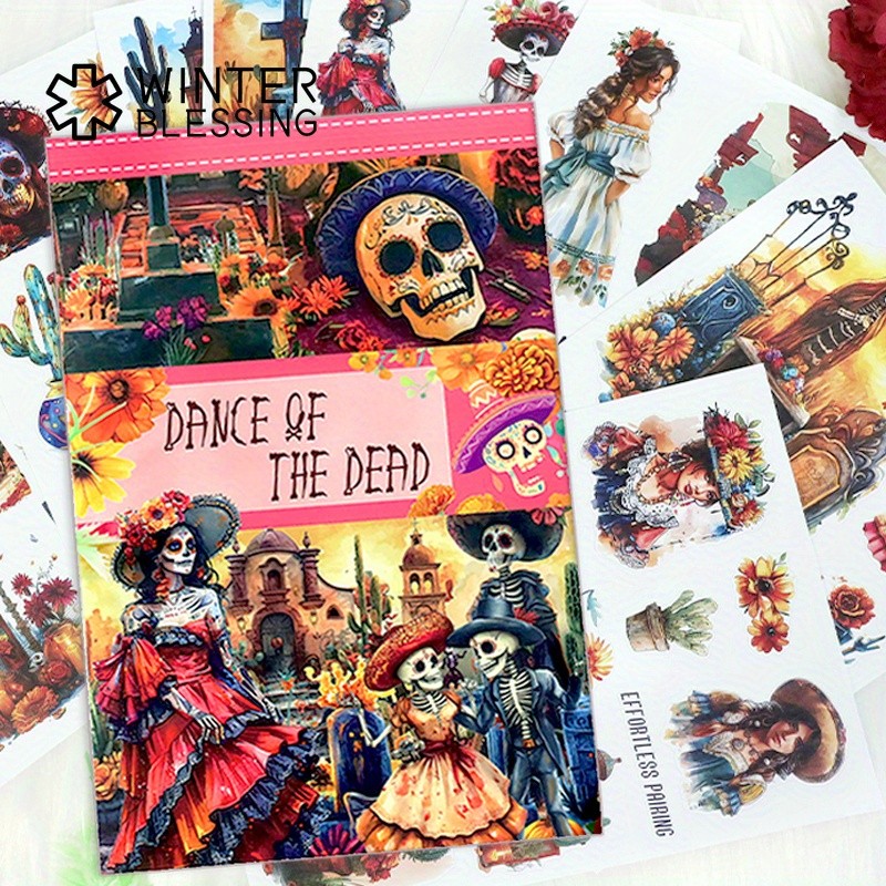 

20Sheets Large Size Halloween Sticker Book Waterproof Dual-Material Washi PET Stickers for Scrapbooking Holiday Party Decoration