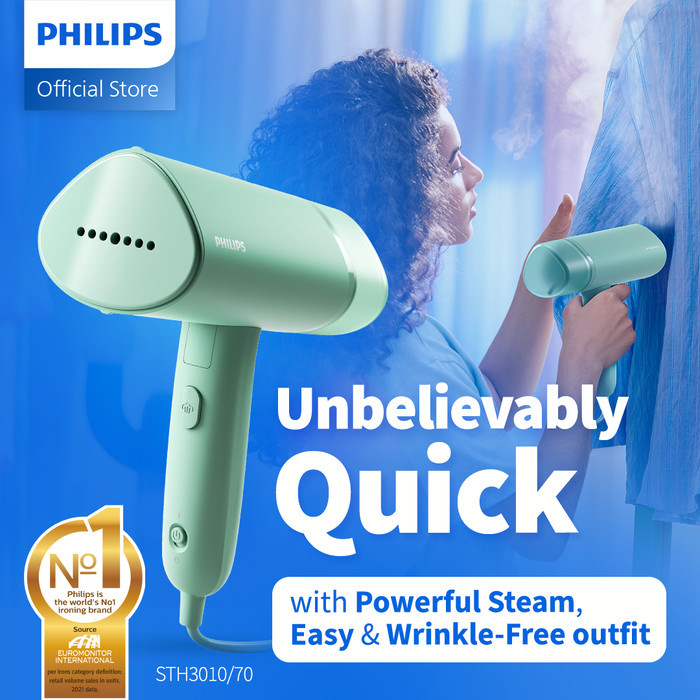 Philips Handheld Steamer STH3010/70 - Setrika Uap Portable, Hijau, Setrika uap ringan, strika uap, s