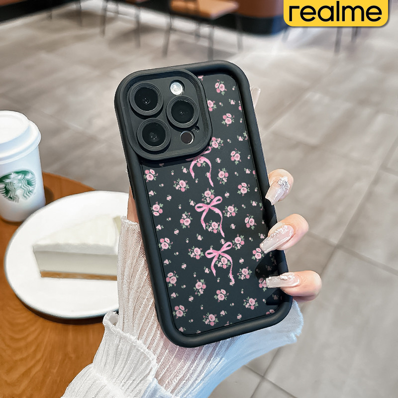 Coquette Bow-Tie Keren Silicone Case Realme C53 C2 C15 C21Y C55 C35 C33 C31 C21 C30 C25 C20 C67 C11 
