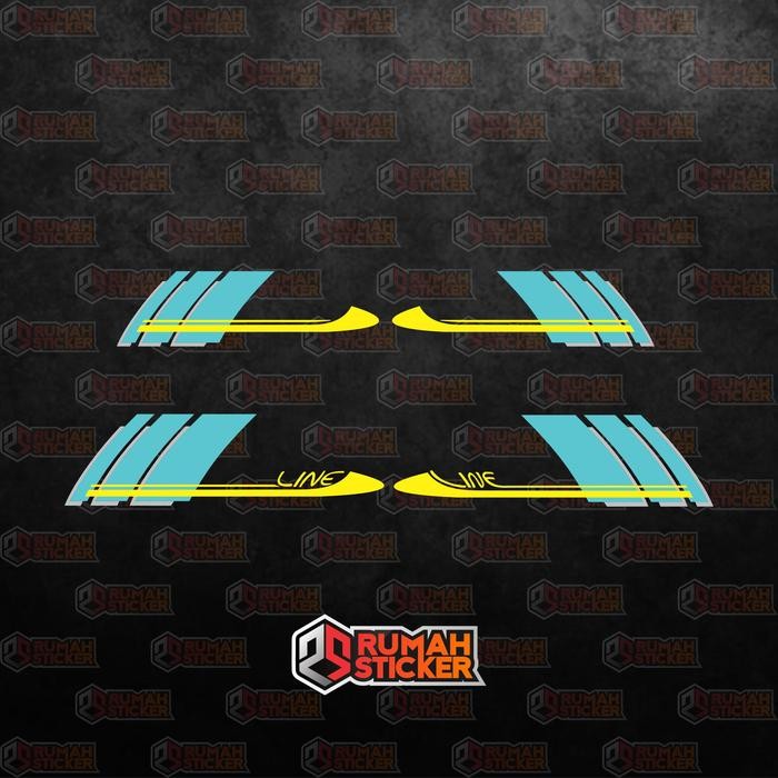 STICKER STIKER CUTTING STRIPING VESPA CORSA LINE ARRAY Motorcycle - Toska Kuning