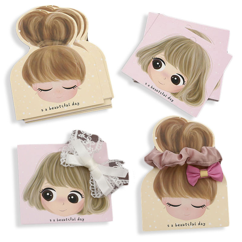 

50pcs/lot Barrettes Packing Paper Card Cute Small Girls Display Cards for DIY Hair Accessories Retail Price Tags Holder Labels