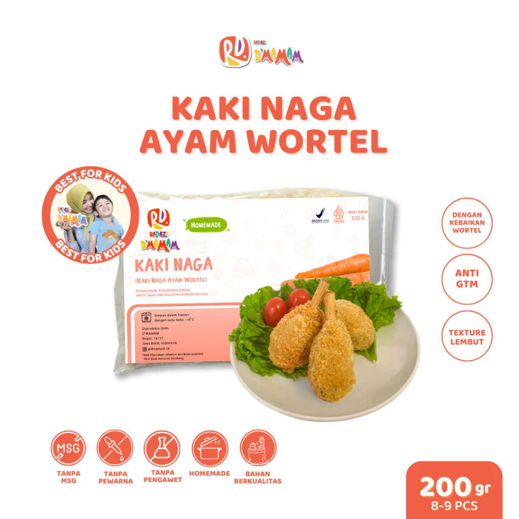 

D'MAMAM Kaki Naga Ayam Wortel 200g Homemade Frozen Food Non Msg & Pengawet