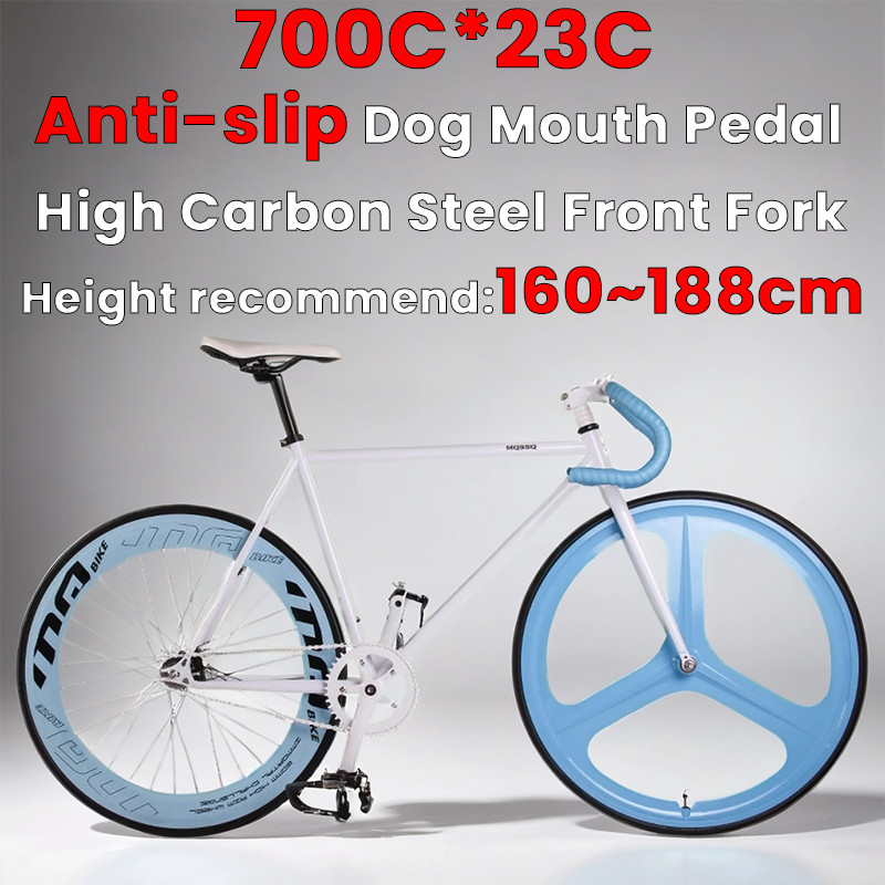700C*23C High carbon steel frame Fixie bicycle Road bike Fixed Gear off-road bike solid tire Single 