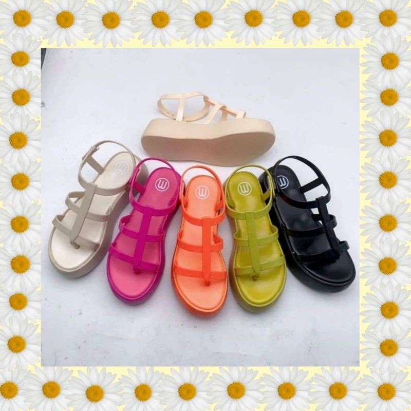 AMAISHOP Meisha wedges rebeca/sandah wanita/jelly shoes/sandal import ala melissa