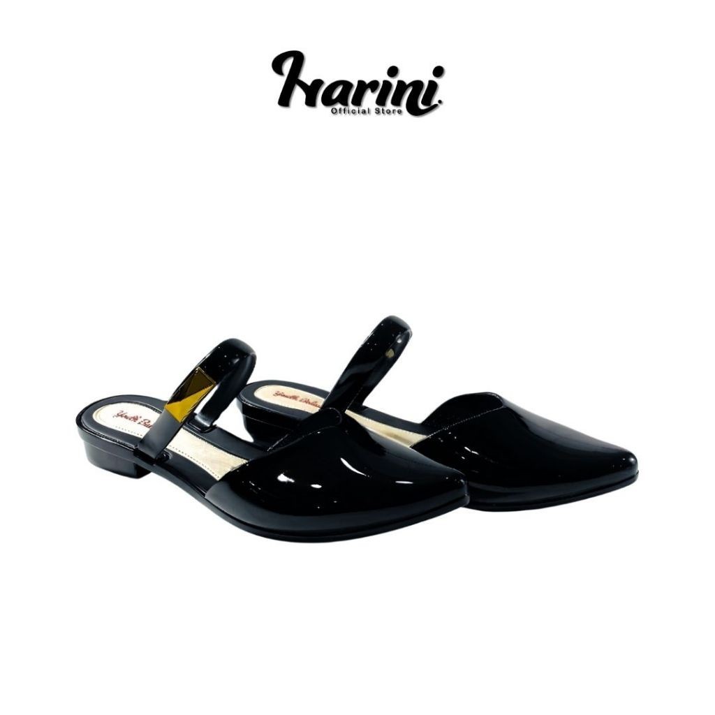 Sepatu Kerja Wanita Glossy Mewah Import Kekinian Flat Shoes Sendal Karet Jelly Balance L633-7