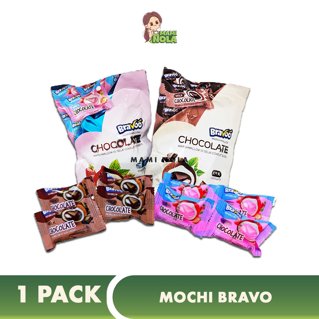 

Mochi Marshmallow Isi Selai Lumer Bravo 1 Pack Isi 5 pc x 3.6gr