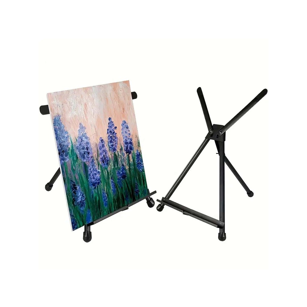 

Aluminum 15" to 21" Tabletop Easel Display, Black Tripod with Rubber Feet, Holds Canvas, Paintings, Books, Photos, Signs