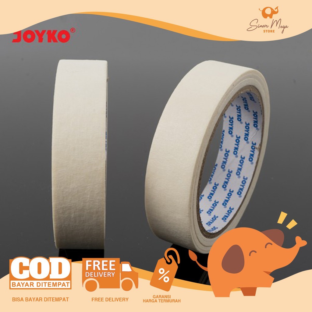 

Joyko Masking Tape 24mm x 20meter Lakban Kertas Warna Cream Murah Berkualitas