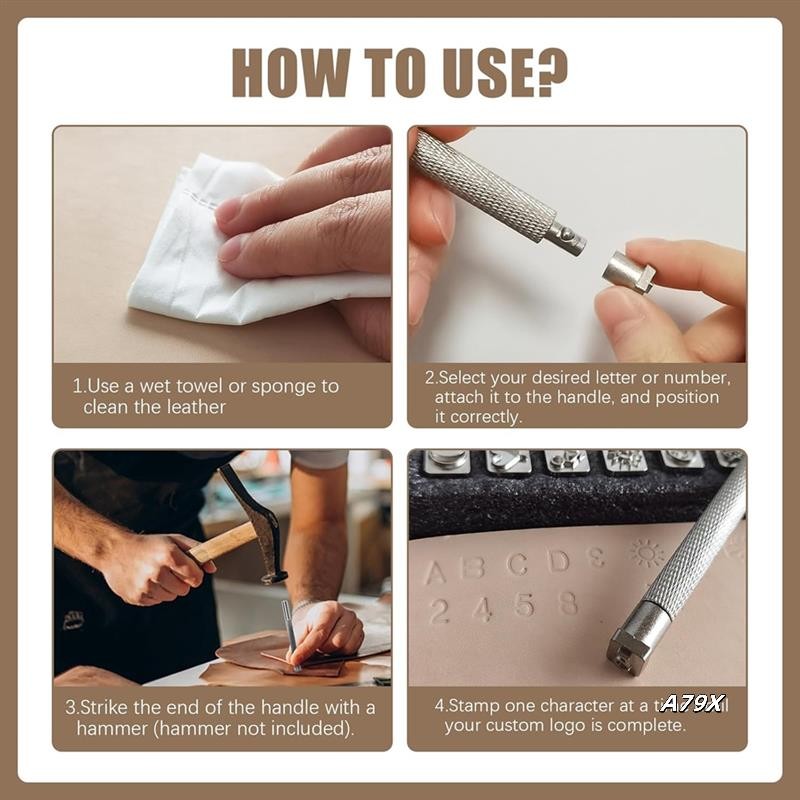 

72 Pieces Leather Stamping Tools Kit Leather Assorted Shape Saddle Making Stamp Punch Set Leather Stamps Punch Tools