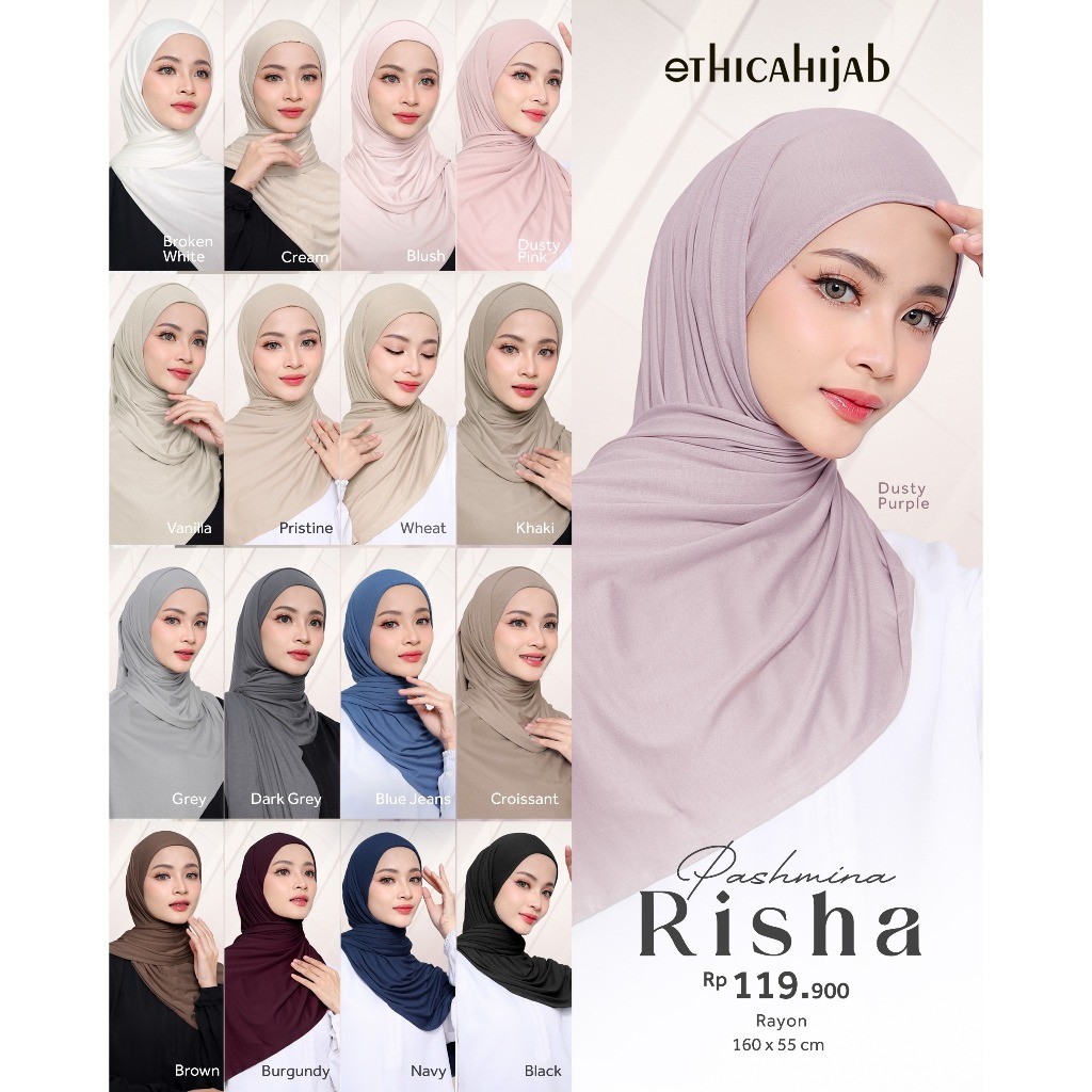 EthicaHIjab | Pashmina Risha Hijab Instant Wanita Pashmina Ciput Rayon