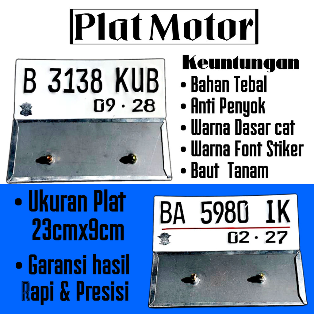 plat motor baru  variasi + Request nama + Baut tanam SEPASANG