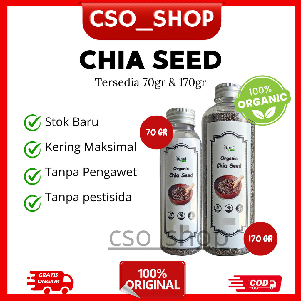 

Chia Seed Premium Organic - Kaya Serat & Omega-3 - Chia Seed Untuk Diet - 70gr & 170gr