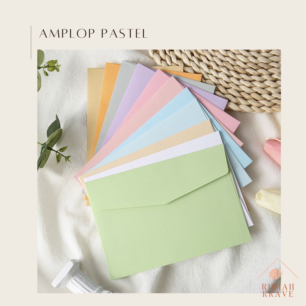 

RUMAH KRAVE - Amplop Pastel Polos Warna-Warni
