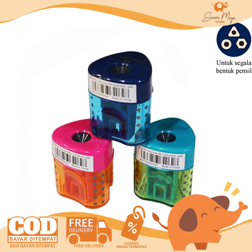 

Faber Grip Auto Sharpener Tren Colour / Rautan Grip Pensil Auto Lock Warna