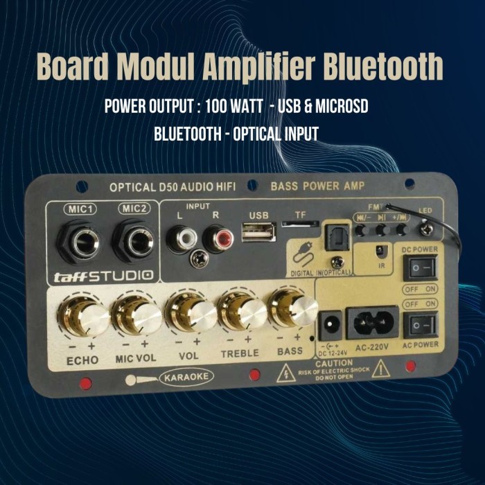 Papan Modul Amplifier MP3 Player Karaoke Bluetooth Optical Digital Audio D50