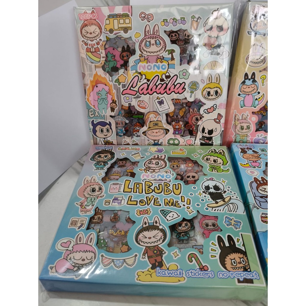 

AL STICKER LABUBU VIRAL ISI 100 LEMBAR / BOX WATERPROOF PET STIKER LUCU