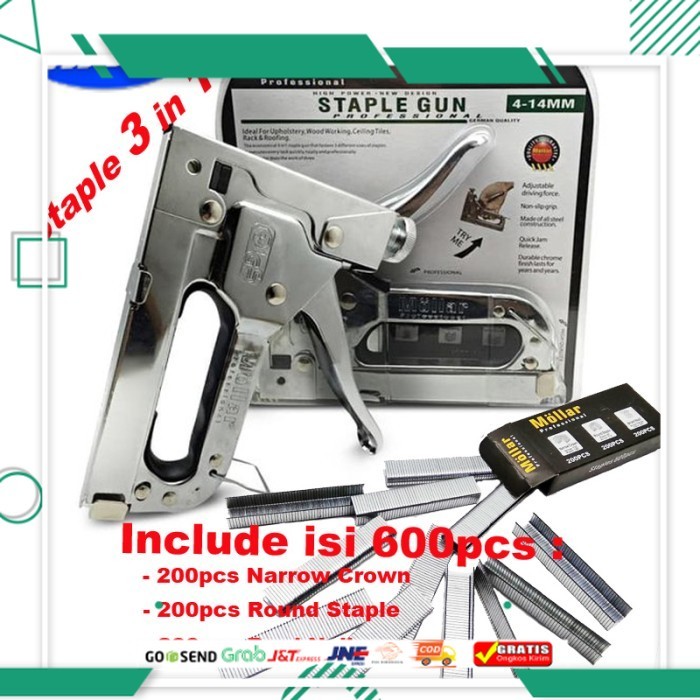 

Paling Murah Staple Gun / Staples Tembak / Staples Jok / Hekter MOLLAR 3 in 1