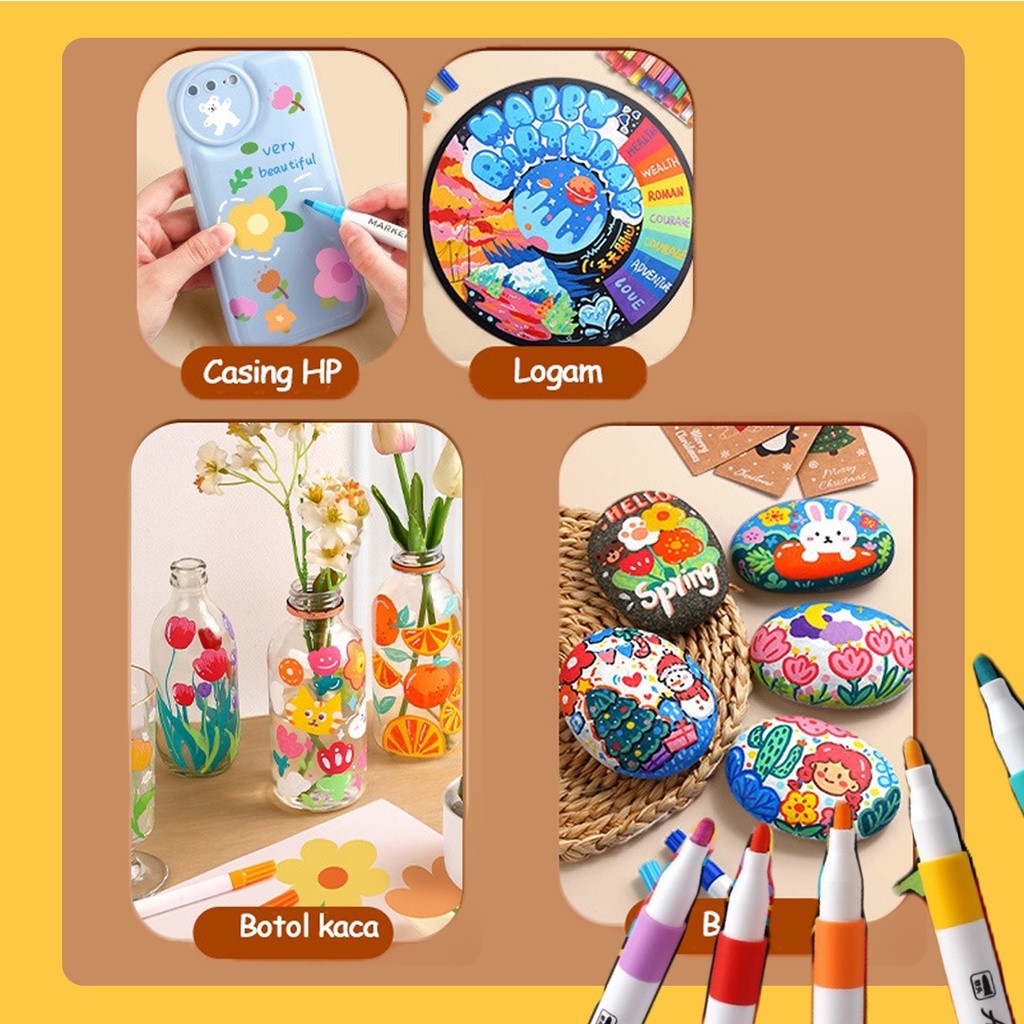 

Ay00! Pen Akrilik Marker Warna Cepat Kering Tahan Air / Spidol Marker Acrylic Painter / Menggambar