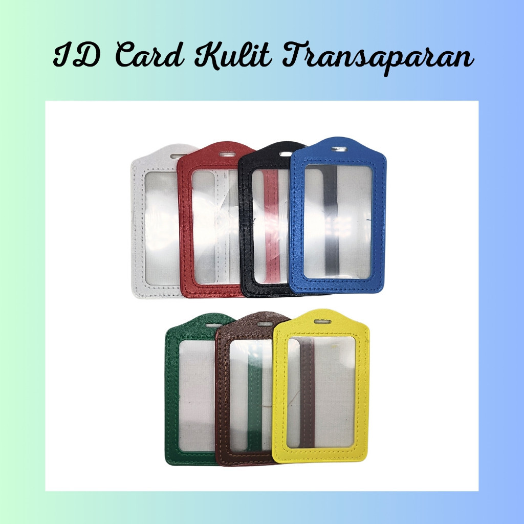 

1 Pack isi 50 Pcs Frame id card kulit Vertical warna/Casing id card kulit warna/Frame casing kartu e-toll warna