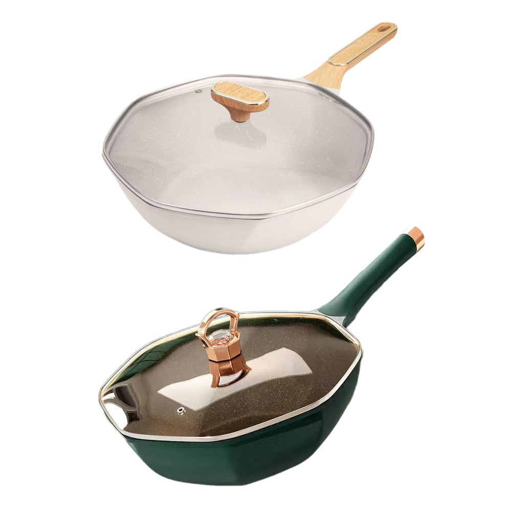Octagonal Frying Pan Non-Stick Frying Pan Woks Frying Pan for Home Camping