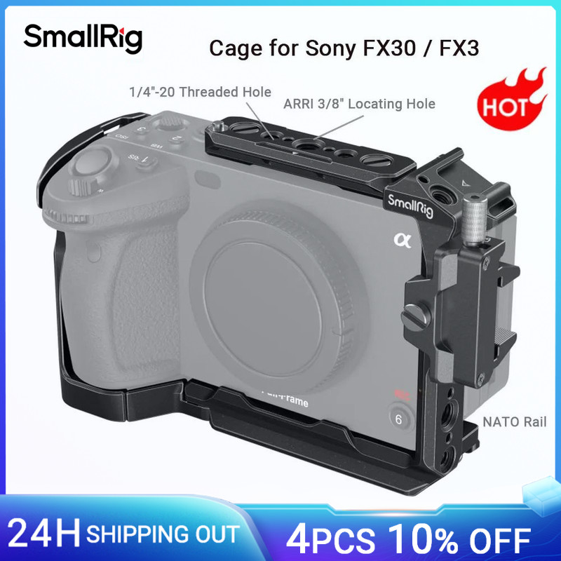 SmallRig Cage for Sony FX30 / FX3 Camera Cage Rig Kit With Cable Clamp Cold Shoe NATO Rail Accessori