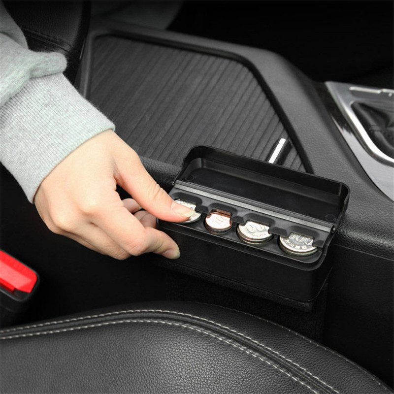 1PC Automatic plastic Car Euro Coin Case Money Container Organizer Stowing Tidying Coin Holder Inter