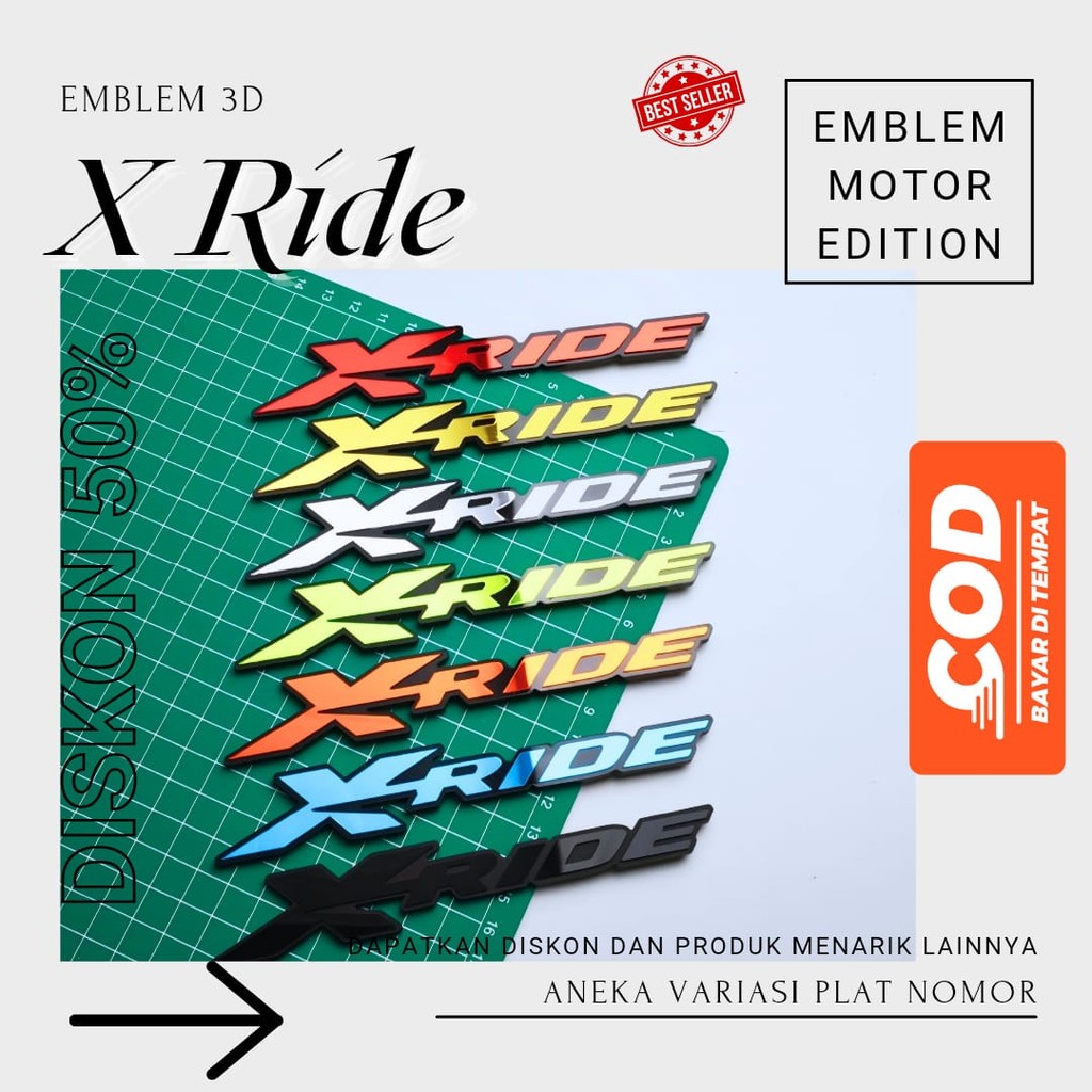 LOGO XRIDE BUKAN STIKER ATAU STICKER TIMBUL AKSESOSRIS XRIDE AKSESORIS XRIDE